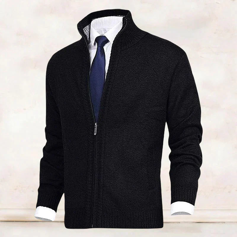 Mens Long Sleeve Casual Ribbed Cuff Cardigan