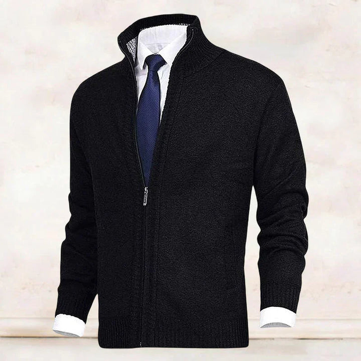 Mens Long Sleeve Casual Ribbed Cuff Cardigan