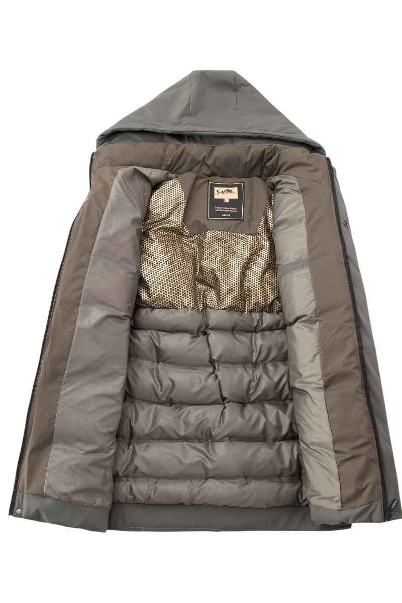Mens Hooded Zip Front Parka