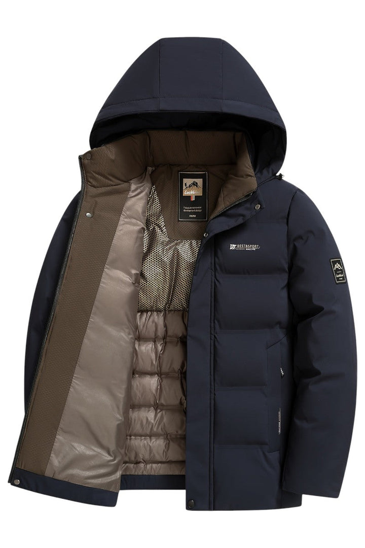 Mens Hooded Zip Front Parka