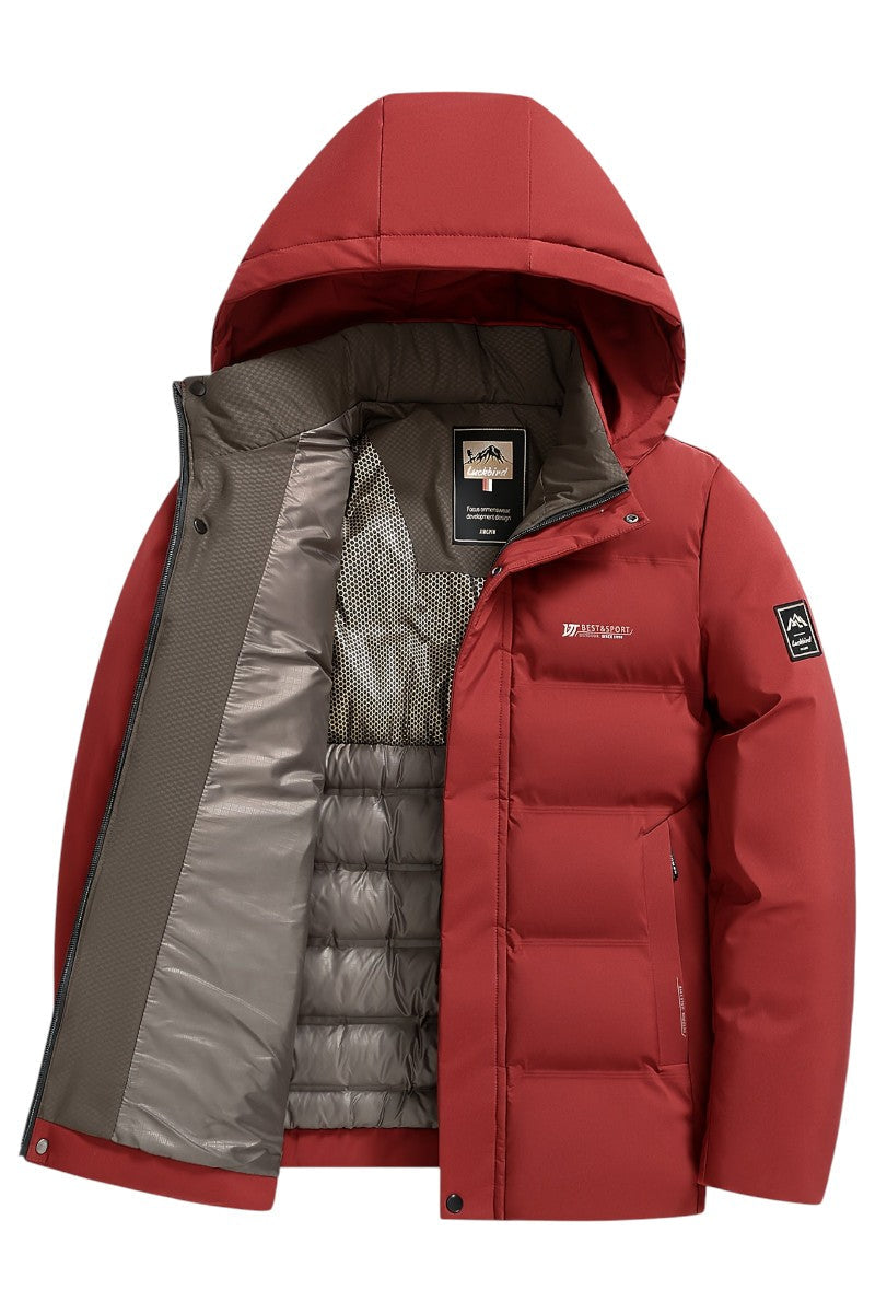 Mens Hooded Zip Front Parka