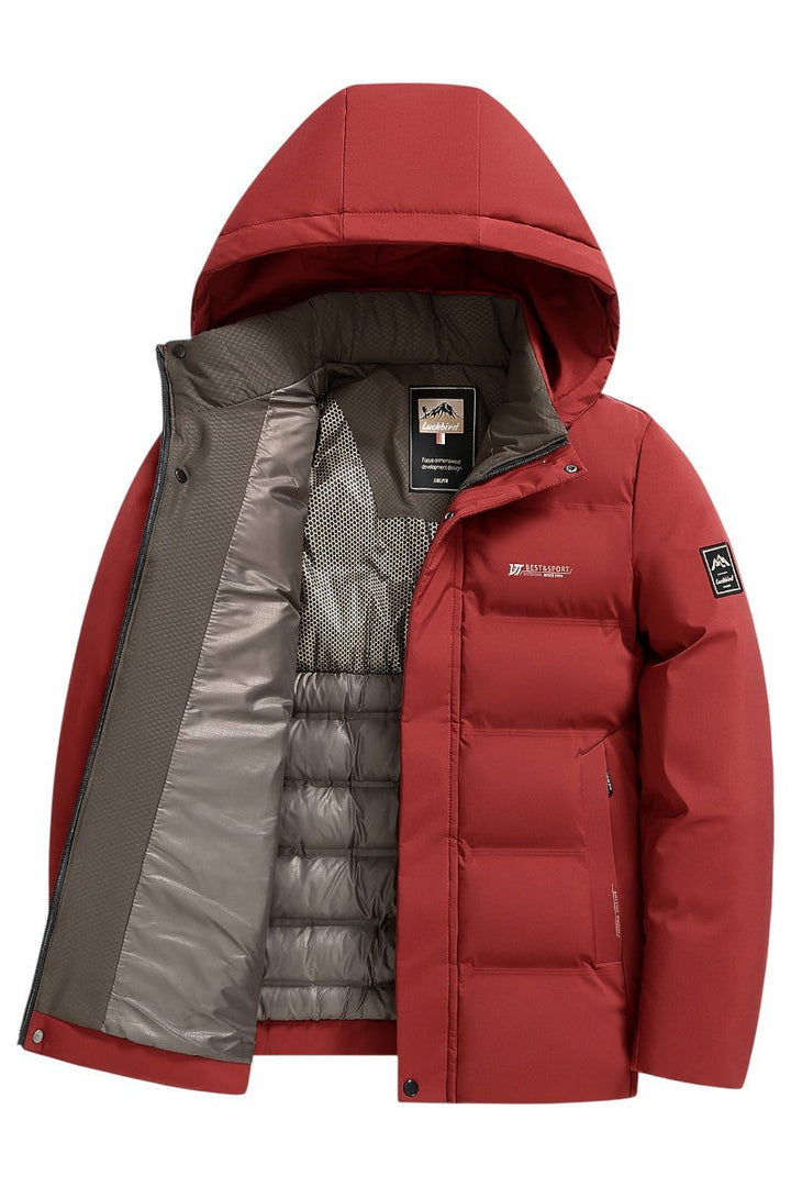 Mens Hooded Zip Front Parka