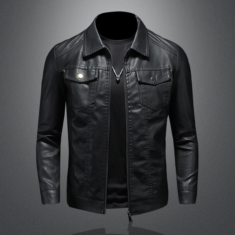 Mens Knitted Vintage Leather Jacket
