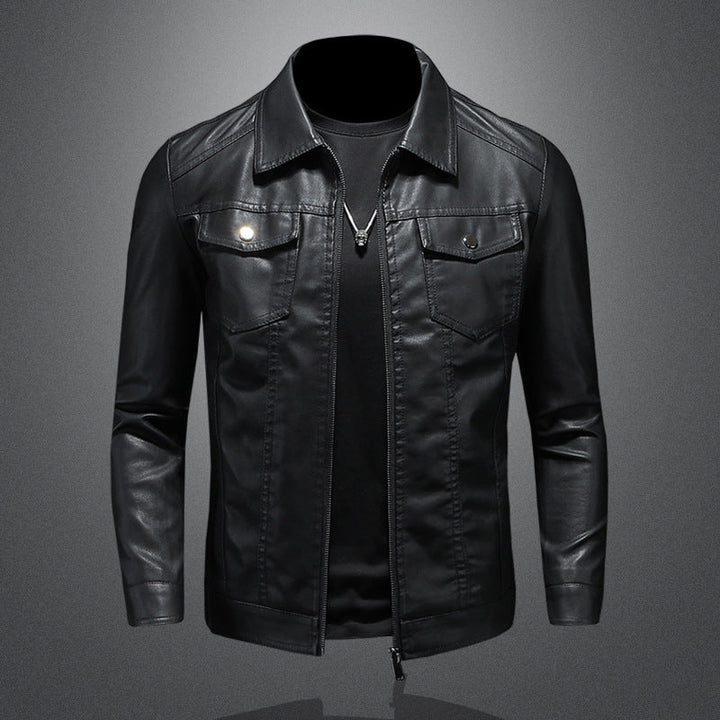 Mens Knitted Vintage Leather Jacket