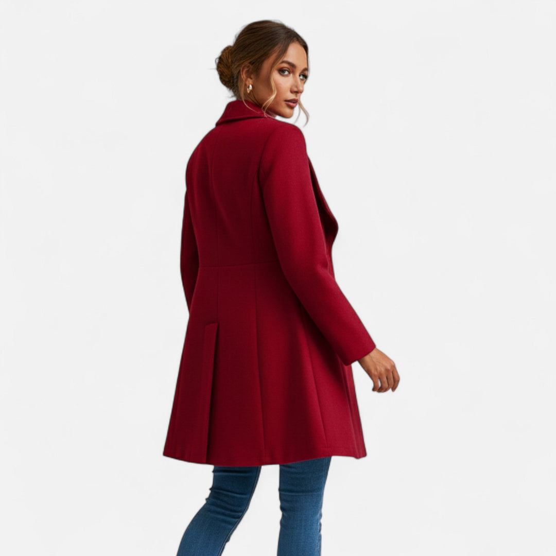 Womens Lined Lapel Wool Winter Coat