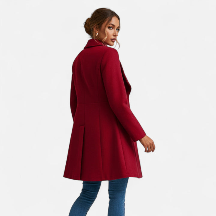 Womens Lined Lapel Wool Winter Coat
