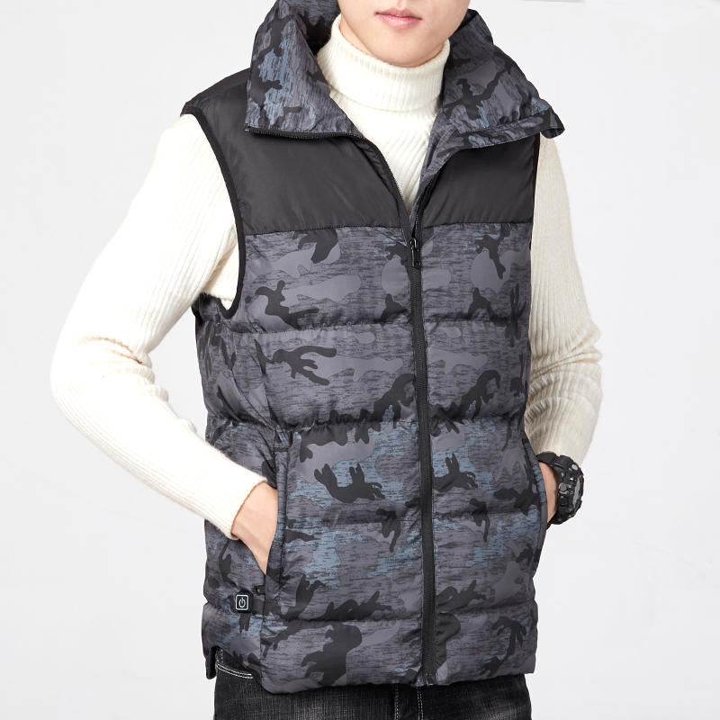 Mens Heated Camo Puffer Gilet