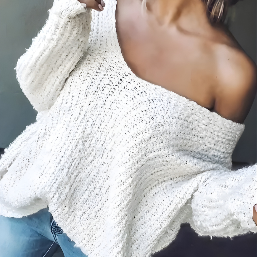 Womens Drop Shoulder Chunky Knit Jumper