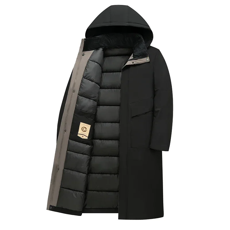 Mens Hooded Longline Quilted Coat