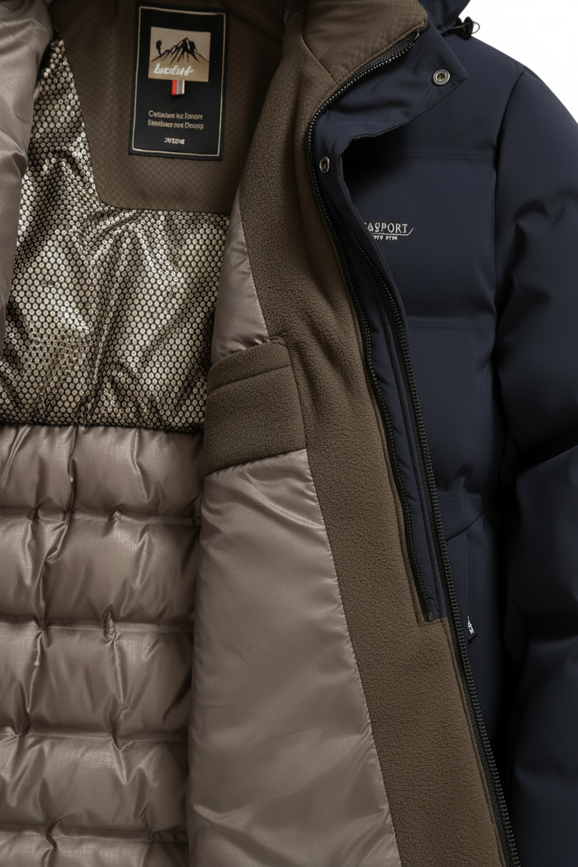 Mens Hooded Zip Front Parka