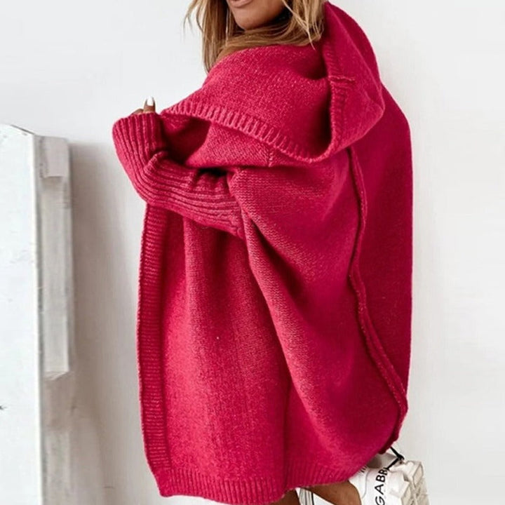 Womens Oversized Warm Hooded Cardigan