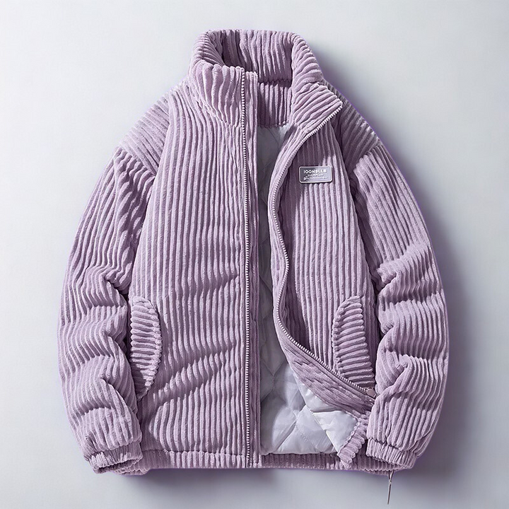 Mens Quilted Knitted Ribbed Cuff Jacket