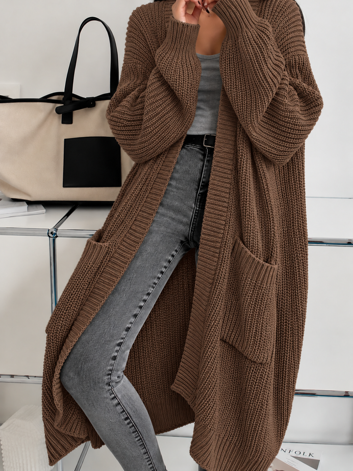 Womens Oversized Long Chunky Knit Cardigan