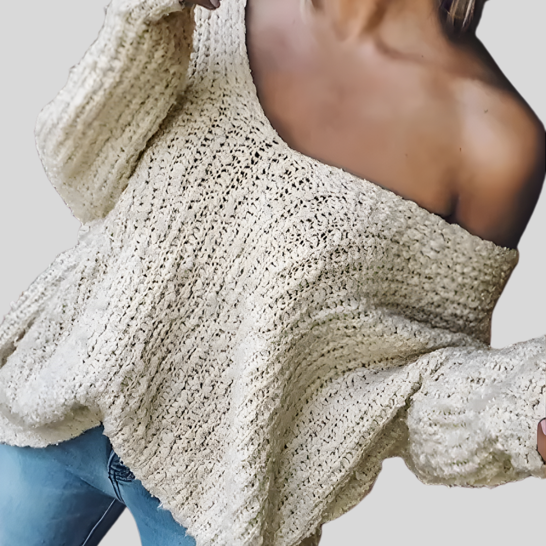 Womens Drop Shoulder Chunky Knit Jumper