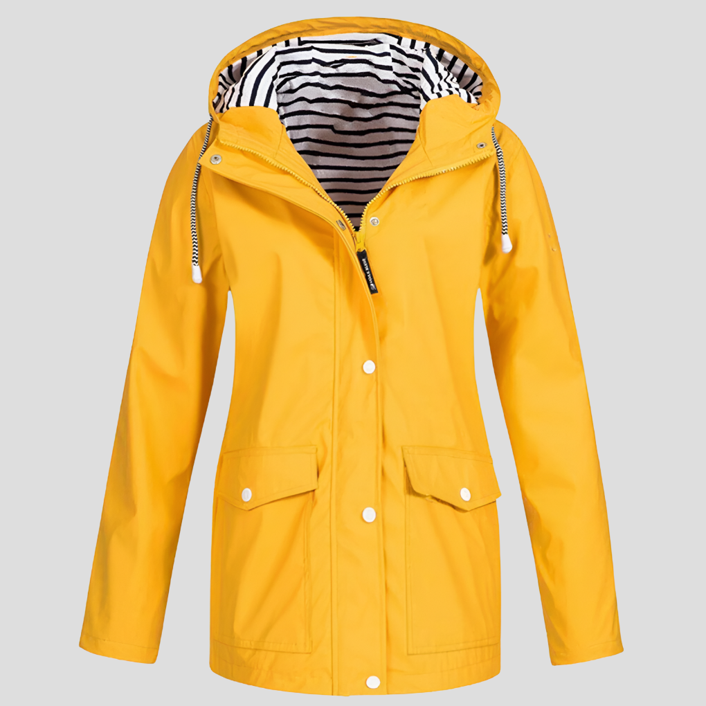 Womens Hooded Zip Front Water Resistant Jacket