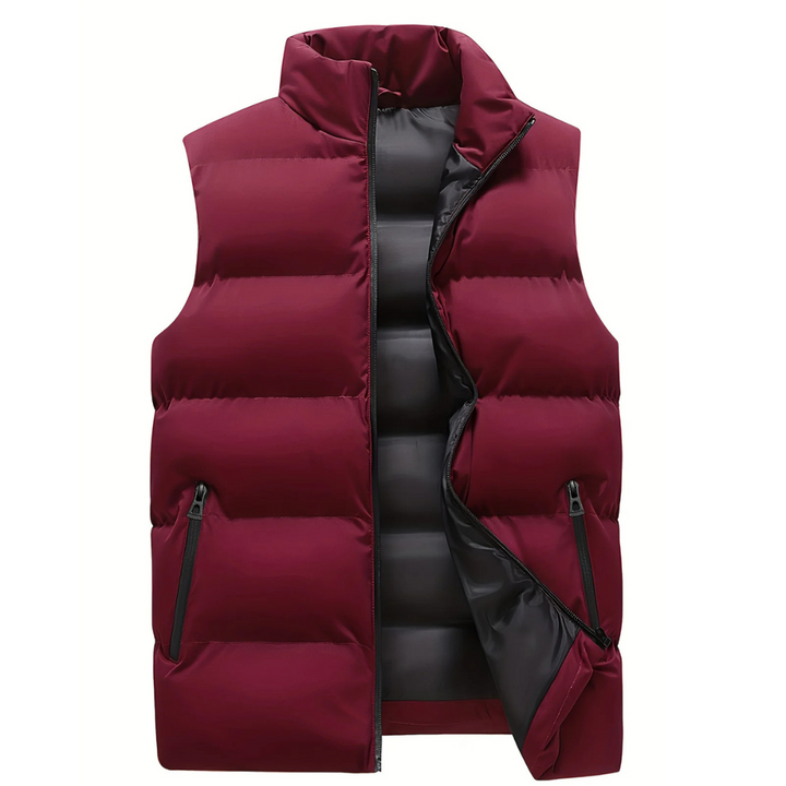 Mens High Collar Quilted Puffer Gilet