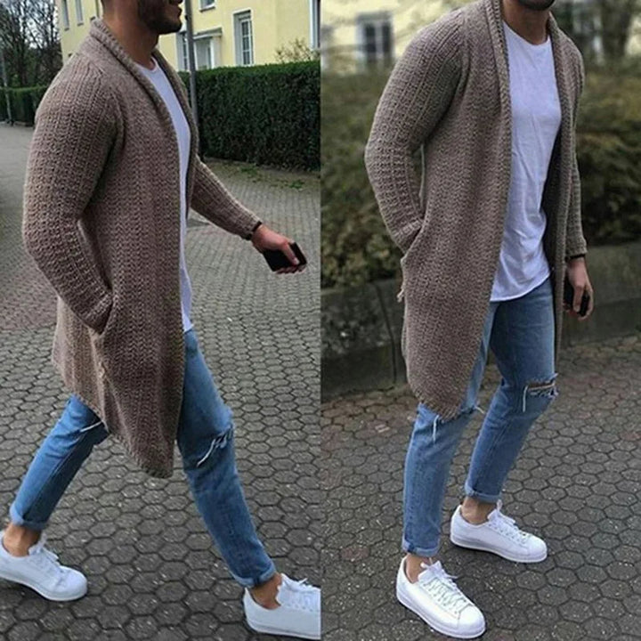 Mens Slim Fit Longline Knit Cardigan
