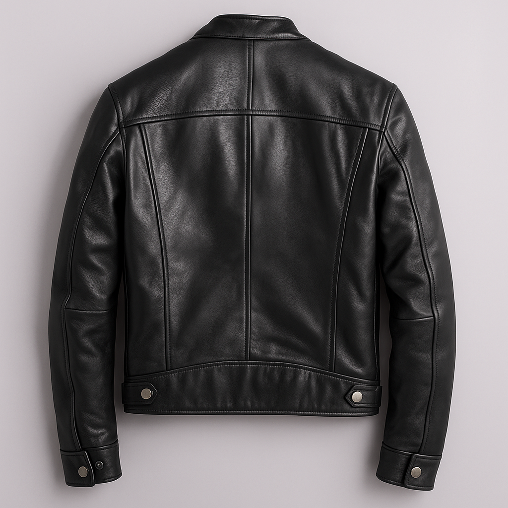 Mens Hooded Zip Front Vintage Leather Jacket