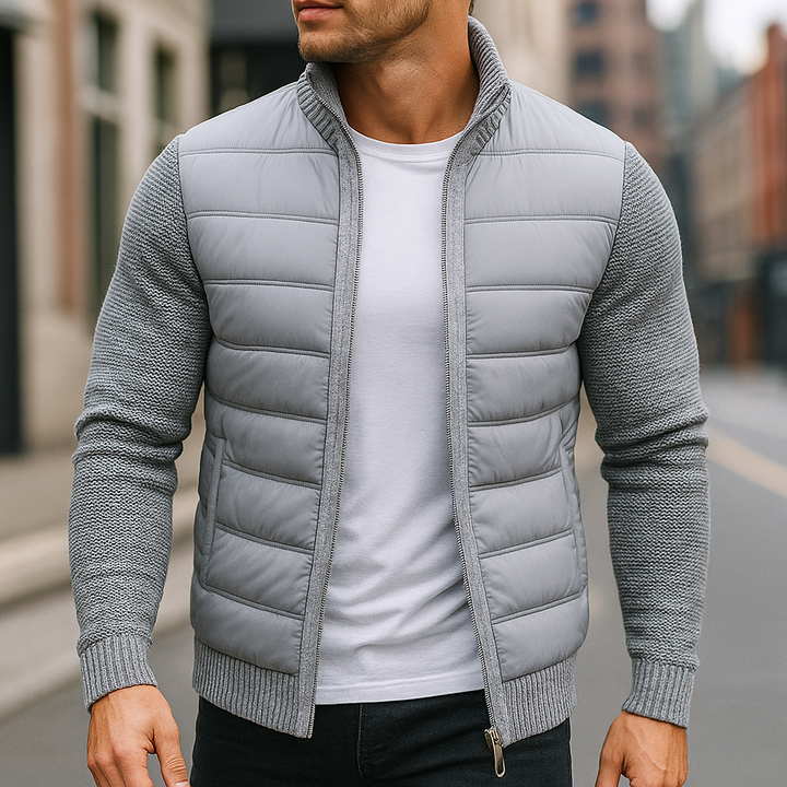 Mens Quilted Knit Sleeve Padded Jacket