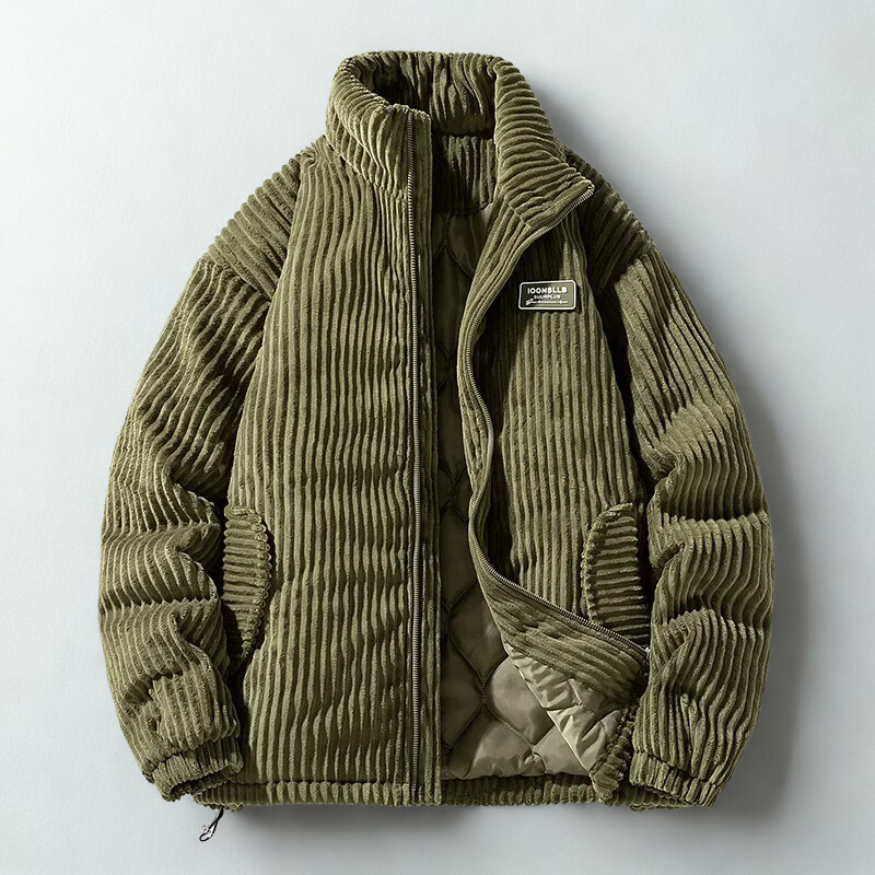 Mens Quilted Knitted Ribbed Cuff Jacket