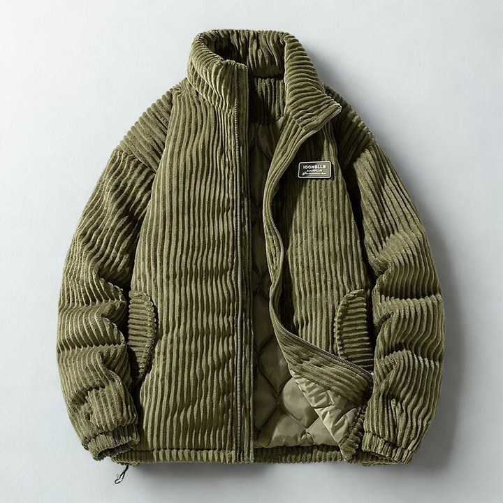 Mens Quilted Knitted Ribbed Cuff Jacket