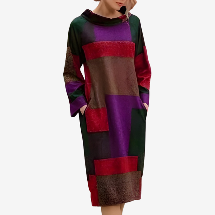 Womens Crew Neck Jumper Dress With Pockets