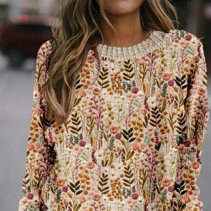 Long Sleeve Floral Jumper