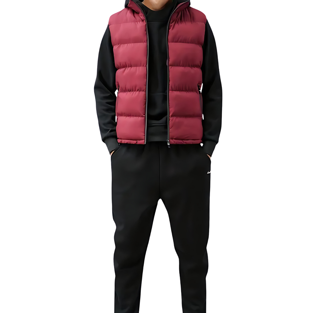 Mens High Collar Quilted Puffer Gilet