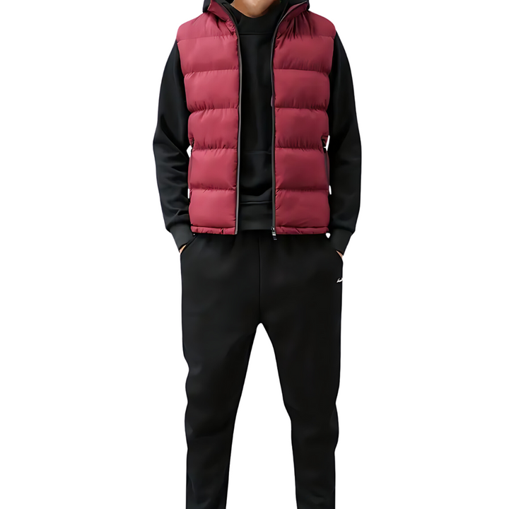 Mens High Collar Quilted Puffer Gilet