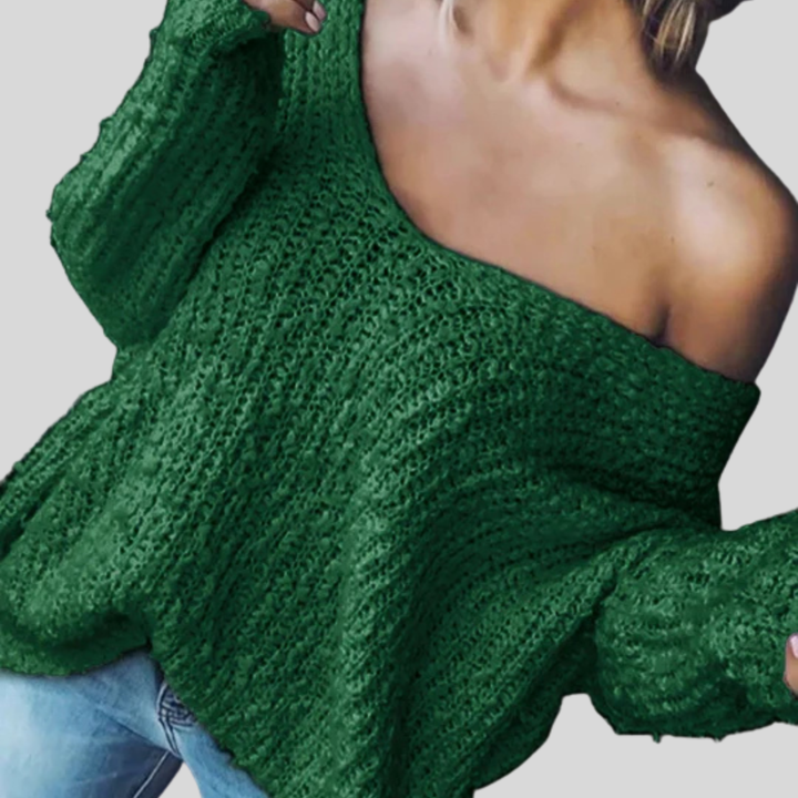 Womens Drop Shoulder Chunky Knit Jumper