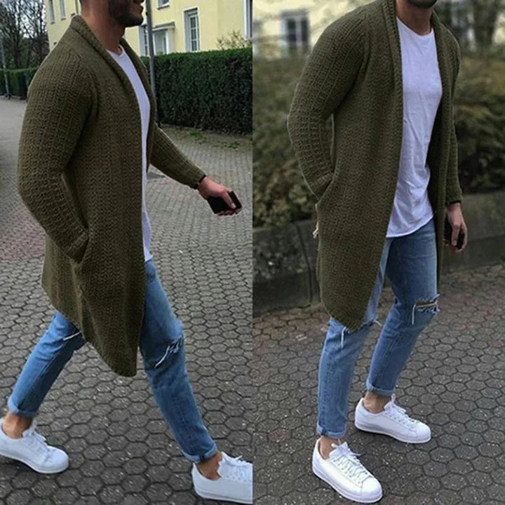 Mens Slim Fit Longline Knit Cardigan