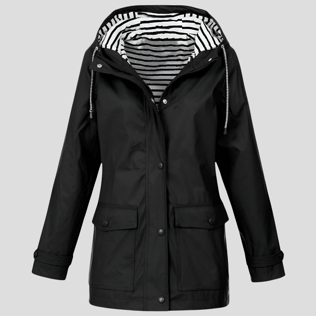 Womens Hooded Zip Front Water Resistant Jacket