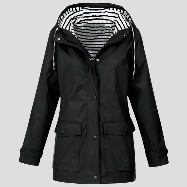 Womens Hooded Zip Front Water Resistant Jacket
