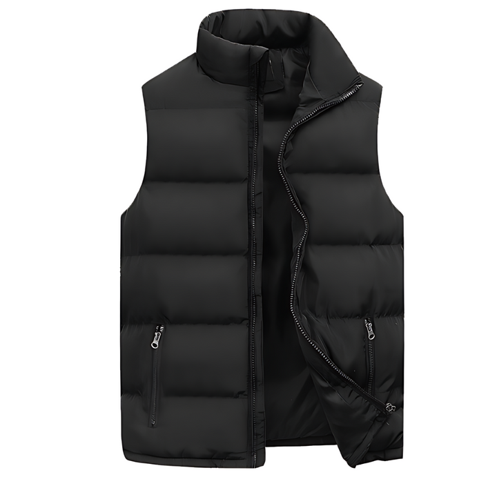 Mens High Collar Quilted Puffer Gilet