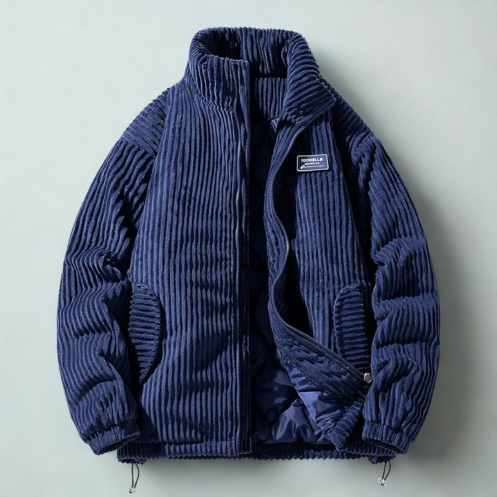 Mens Quilted Knitted Ribbed Cuff Jacket