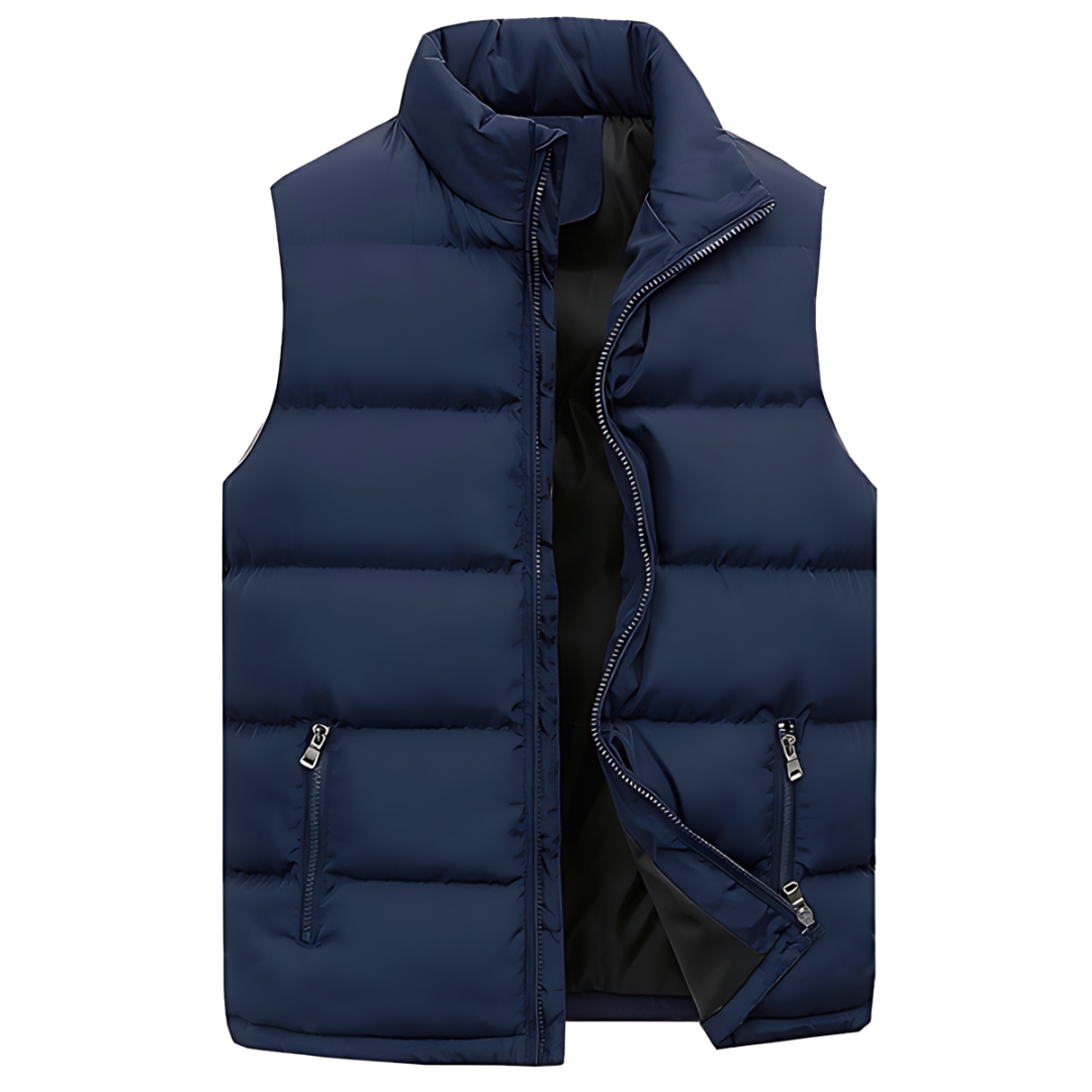 Mens High Collar Quilted Puffer Gilet