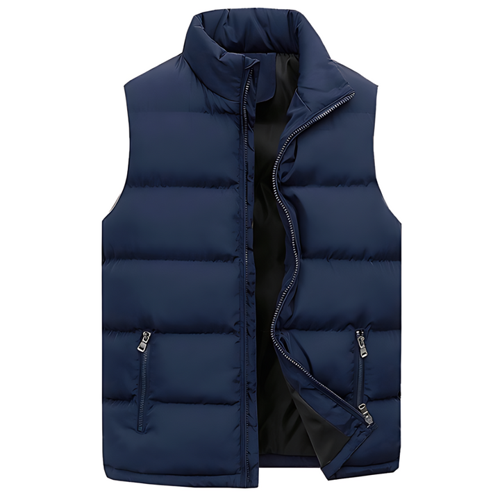 Mens High Collar Quilted Puffer Gilet