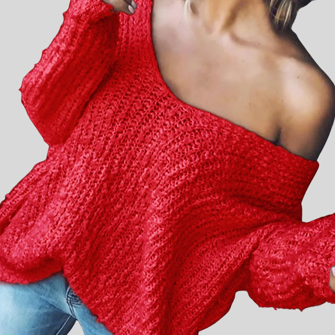 Womens Drop Shoulder Chunky Knit Jumper
