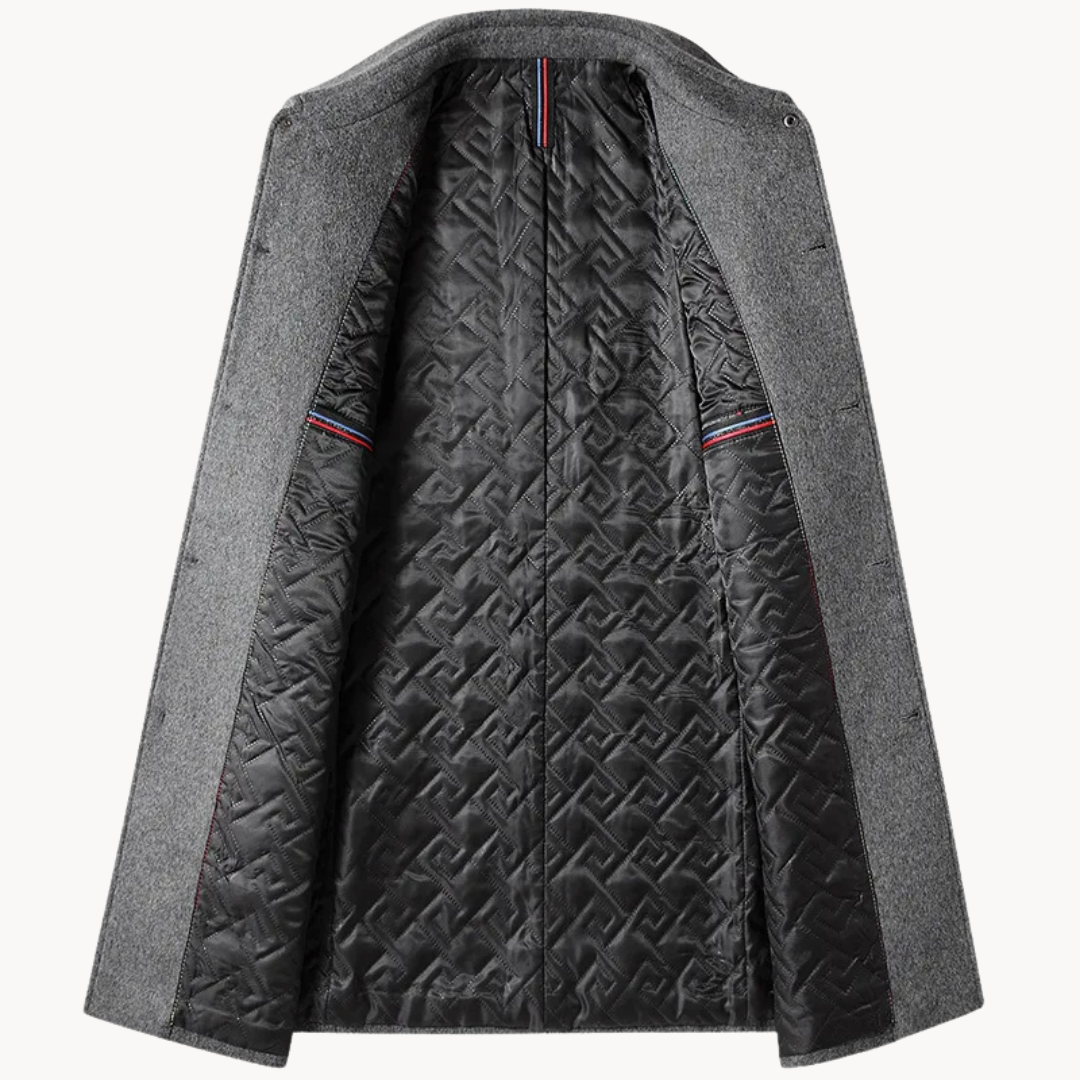 Mens Wool Tailored Mid Length Overcoat