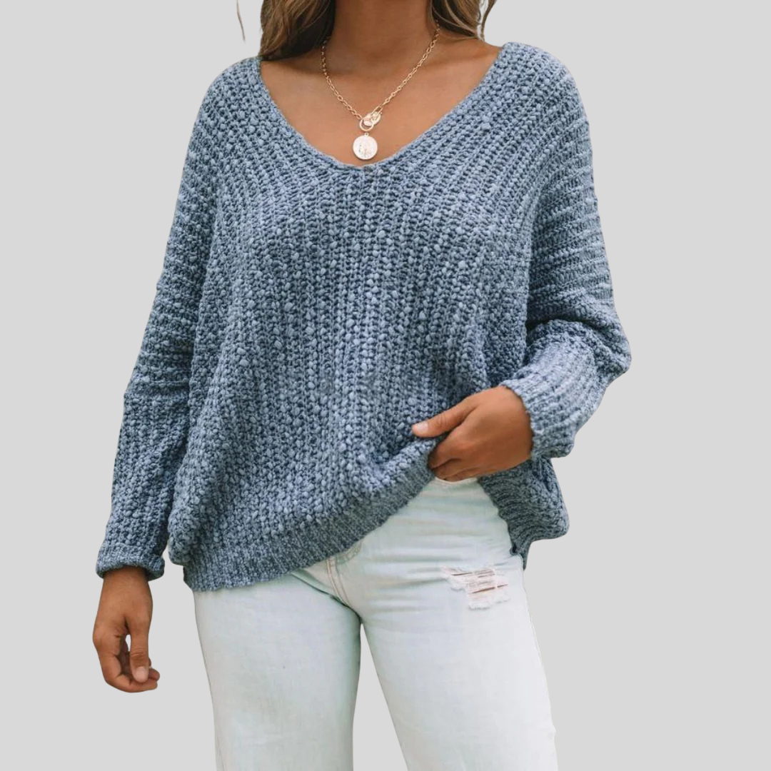Womens Ribbed Long-Sleeve Sweater