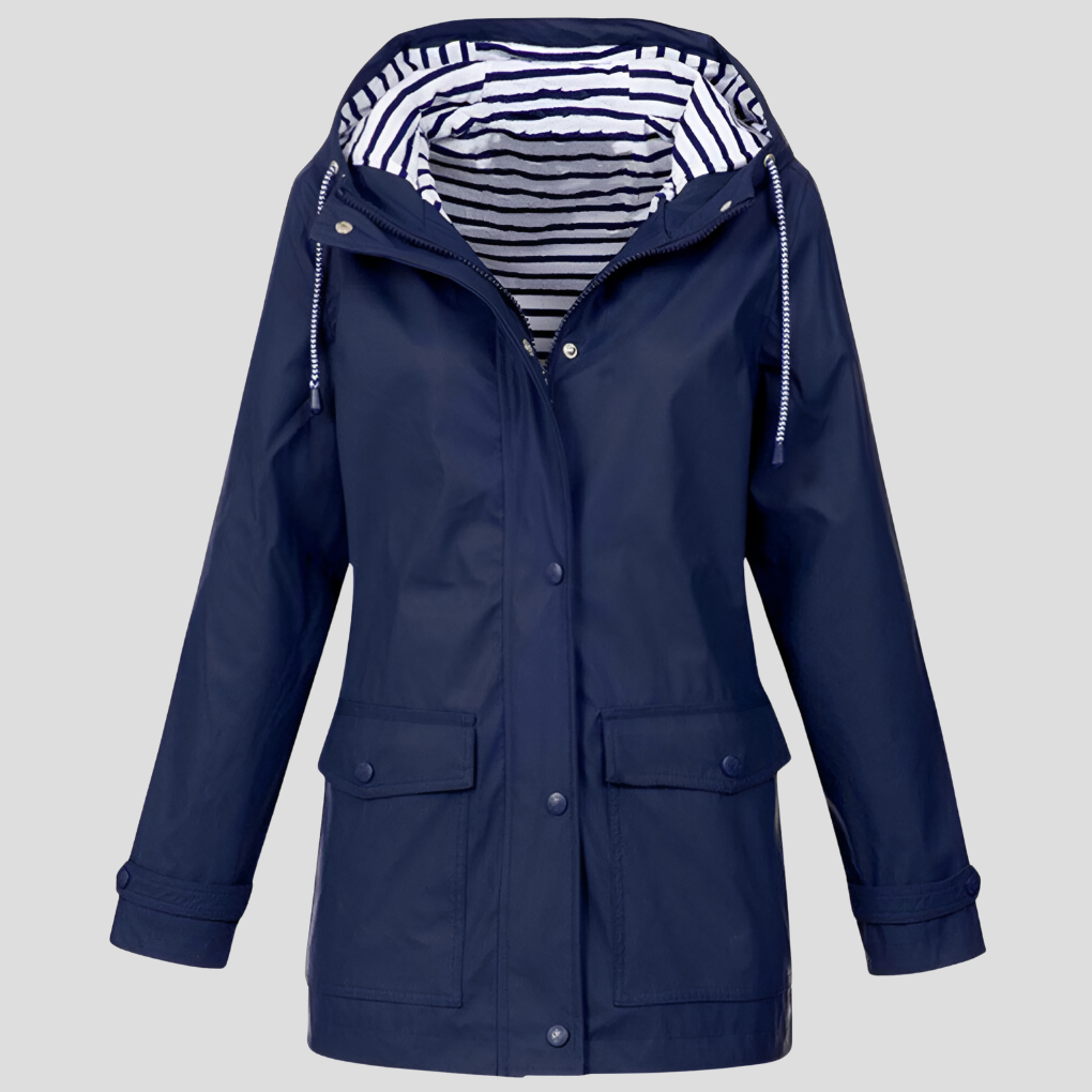 Womens Hooded Zip Front Water Resistant Jacket