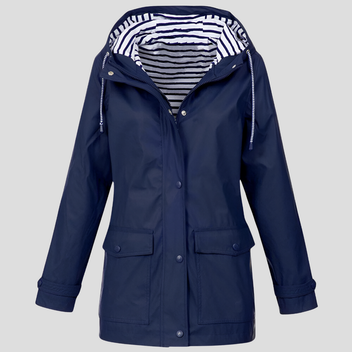 Womens Hooded Zip Front Water Resistant Jacket