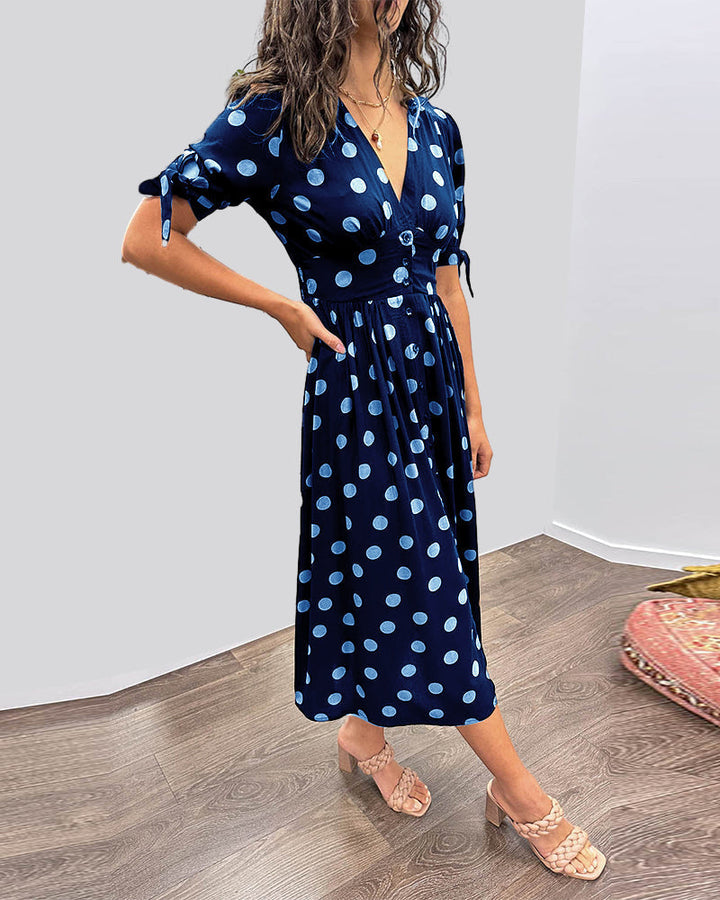 Monique | Elegant Polka Dot Dress