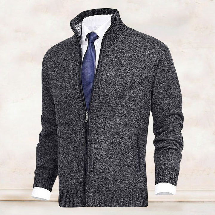 Mens Long Sleeve Casual Ribbed Cuff Cardigan