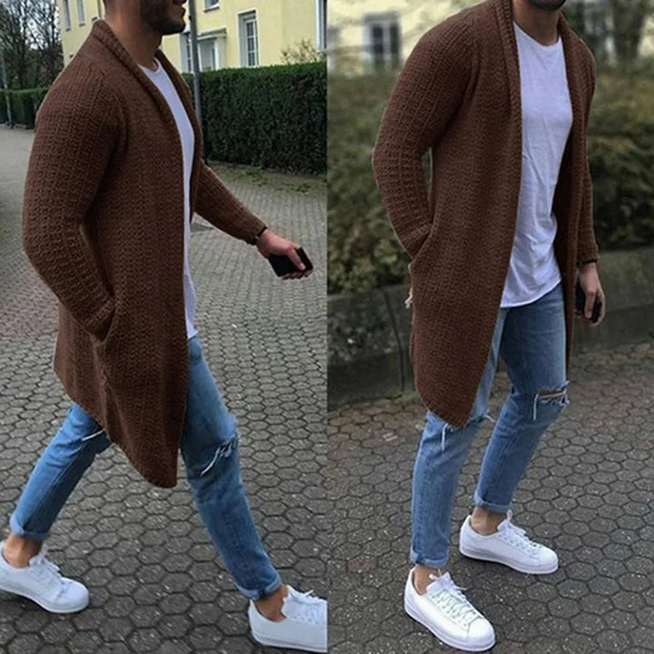 Mens Slim Fit Longline Knit Cardigan