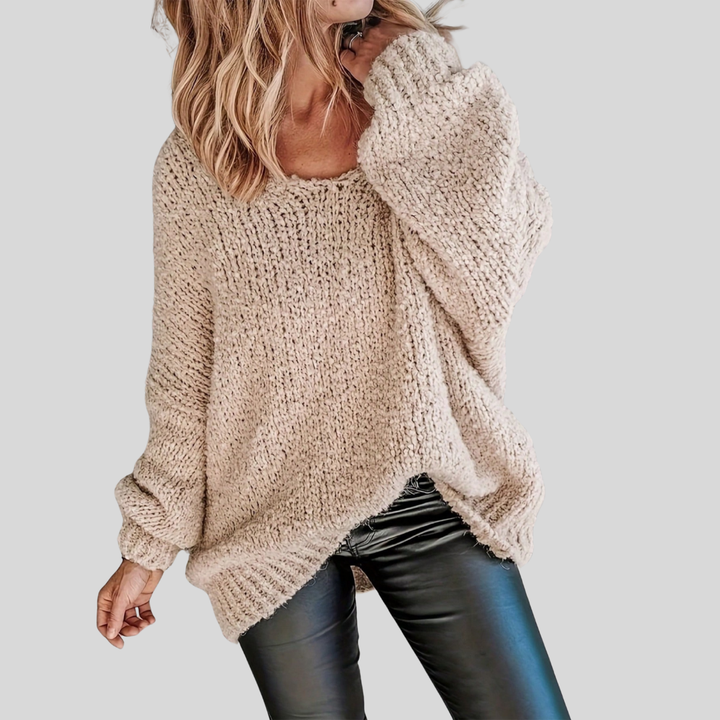 Womens Textured Long-Sleeve Sweater