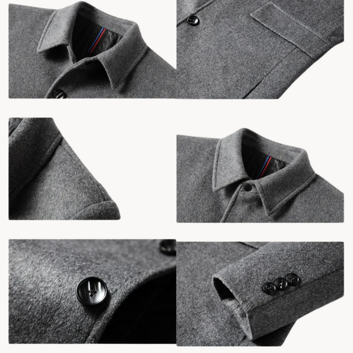 Mens Wool Tailored Mid Length Overcoat