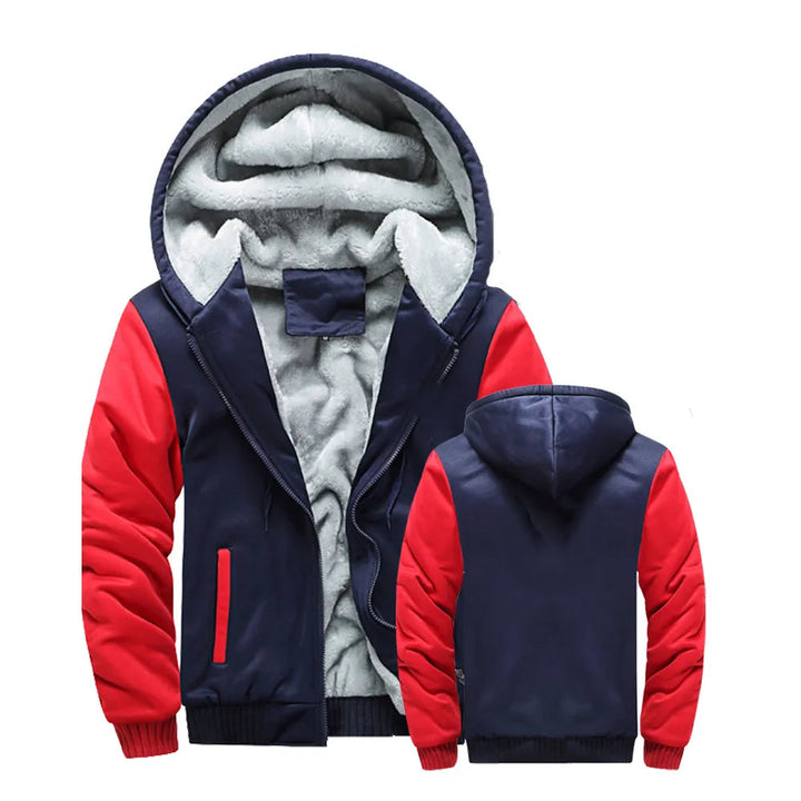 Mens Fleece Lined Hooded Zip Up Jacket