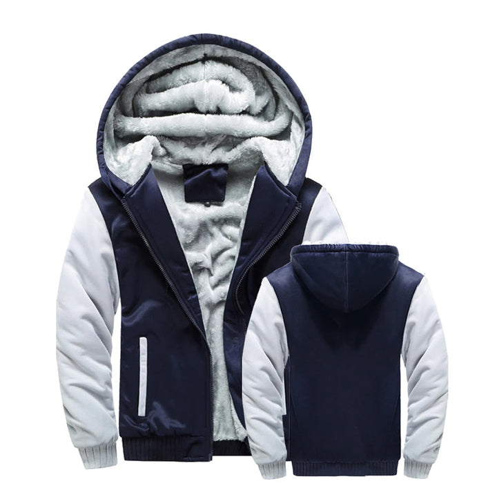 Mens Fleece Lined Hooded Zip Up Jacket