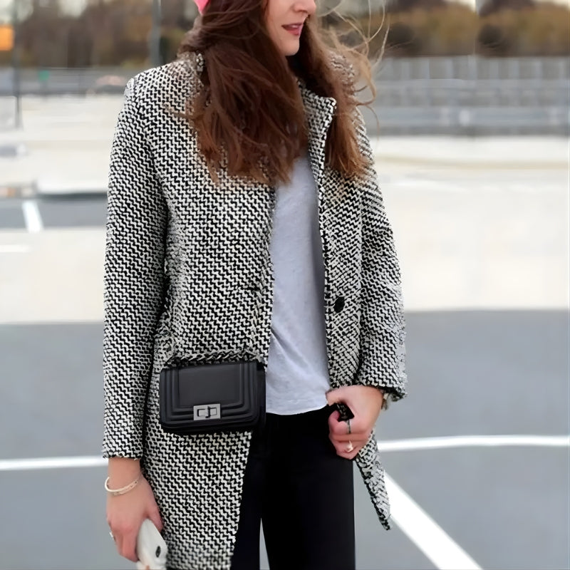 Long Sleeve Checked Jacket
